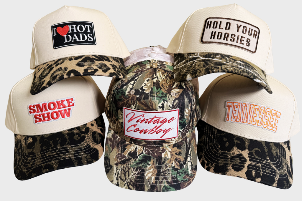 Hold Your Horsies // Embroidered Patch on Camo Structured Cap