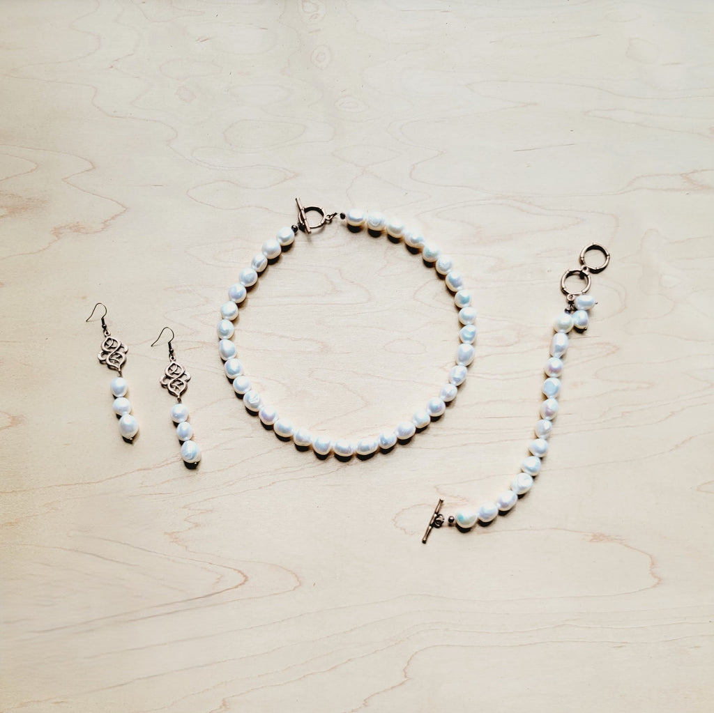 **Genuine Freshwater Pearl Collar Necklace Wedding Collection 258g