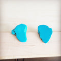 **Turquoise Slab Earring Studs-Blue 200bn