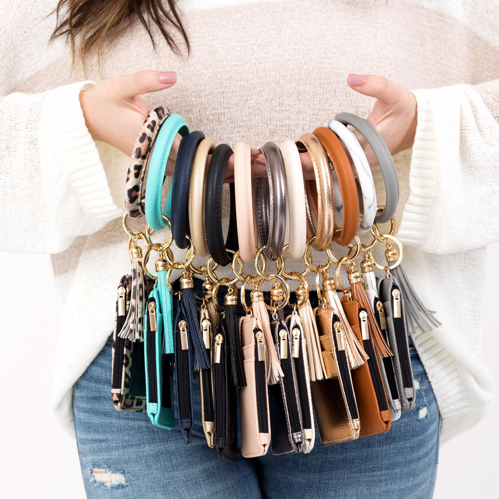 Key Ring ID Wallet Zip Bracelet