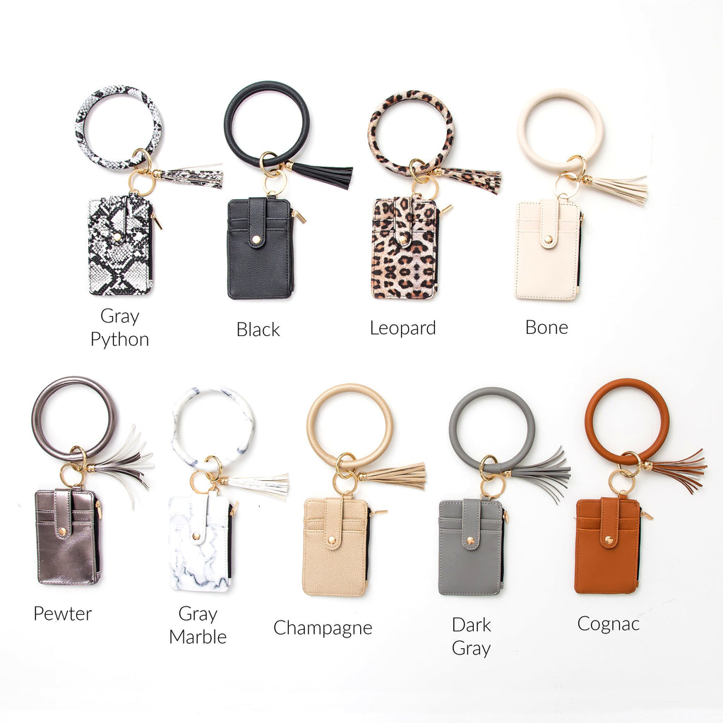 Key Ring ID Wallet Zip Bracelet