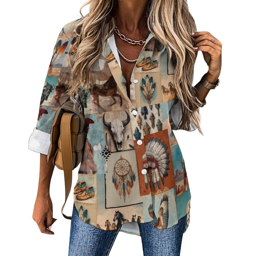 Baha Ranch Bohemian Dreams Cowgirl Button Up Blouse
