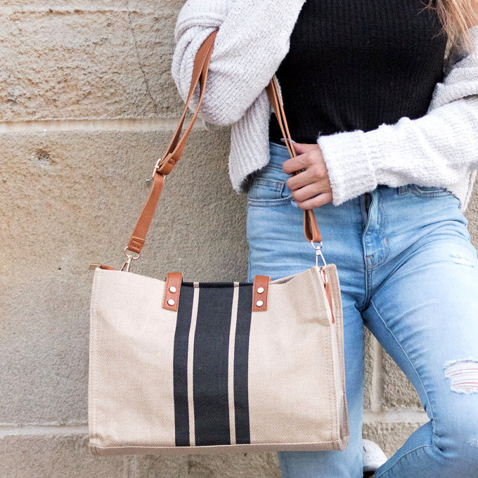 Canvas Stripe Tote