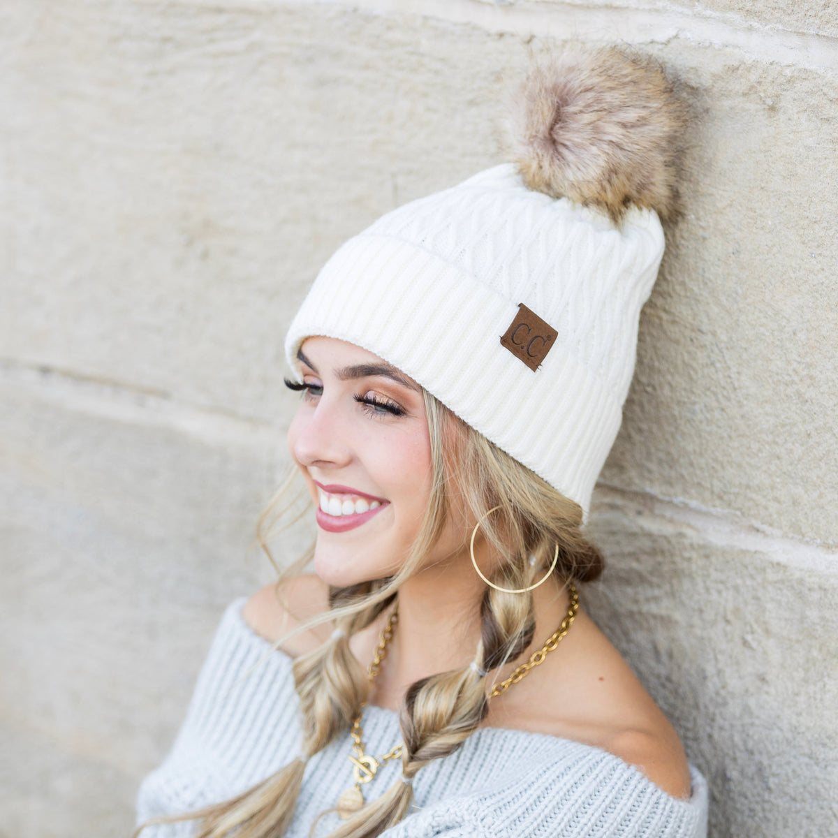 C.C® Honeycomb Pom Beanie