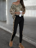 Leopard Print Top and Pants Set