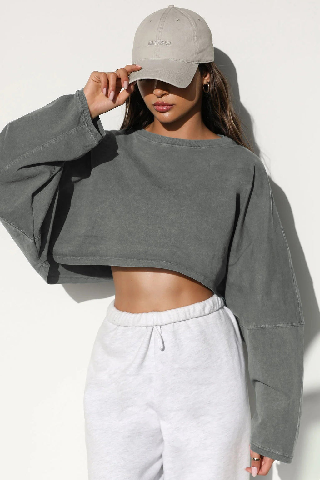 Active Comfort Long Sleeved Sweatshirt Crop Top