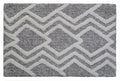 Vibhsa Bath Rug Geometric Pattern in Grey & Ivory
