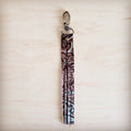 **Brown Floral Genuine Leather Key Chain/ Purse Clip 703q