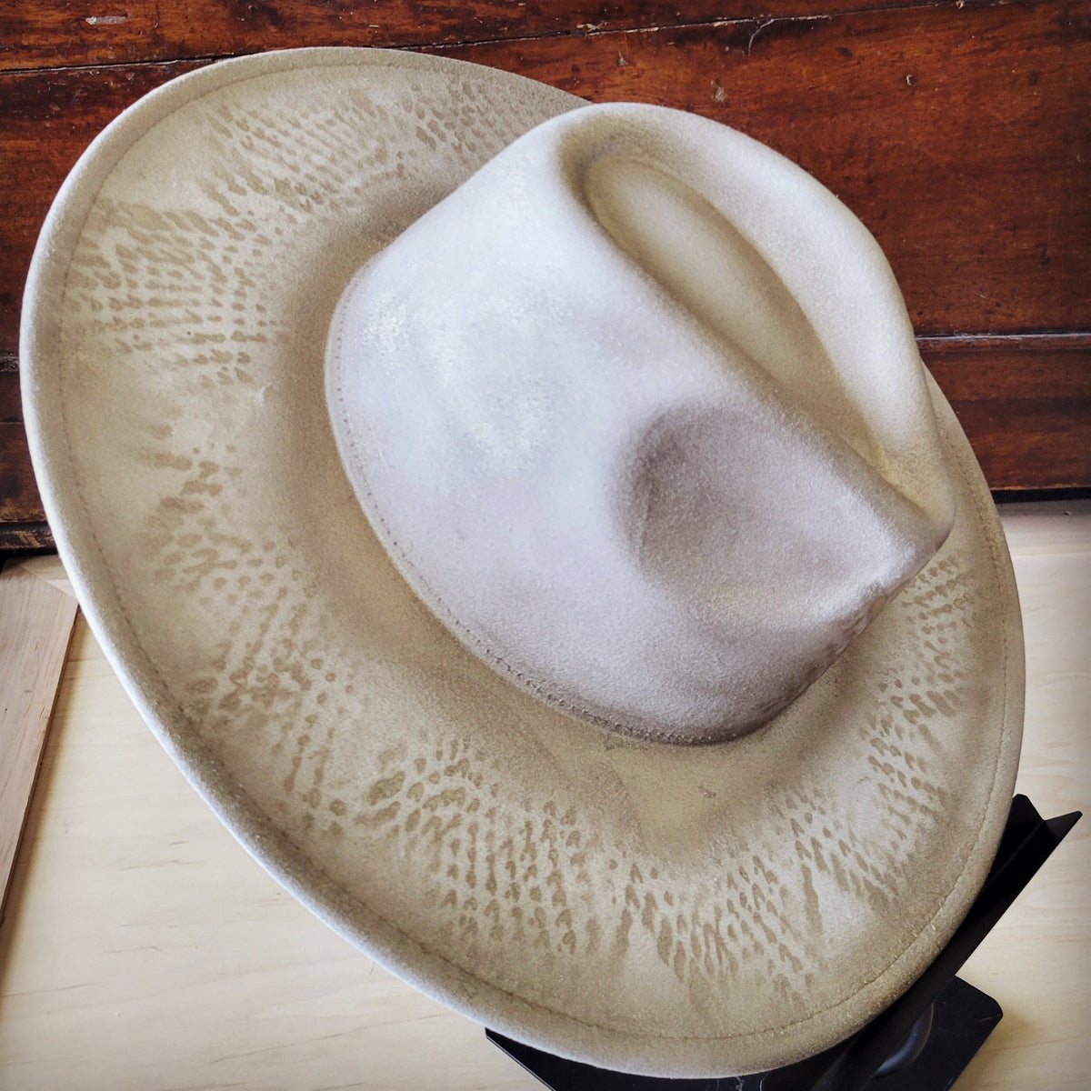 Hand-Painted Python Boho Western Cowgirl Hat Only-Gold 986z