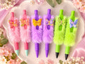 FUZZY BUTTERFLY PENS |. CUTE FLUFFY PENS FOR WORK OR SCHOOL