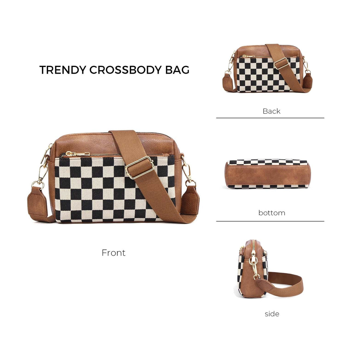 Jessie Mixed Media Camera Crossbody Bag