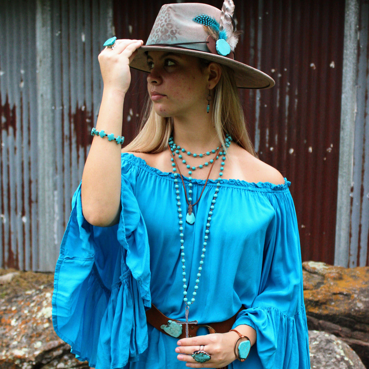 Hand-Painted Leopard Boho Western Cowgirl Hat Only- Brown 986x
