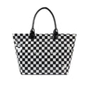 Charly Laminated Checkered Nylon Tote