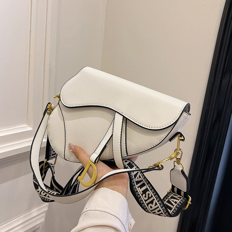 Women's Palm Print Letter Underarm Saddle High Crossbody Bags
