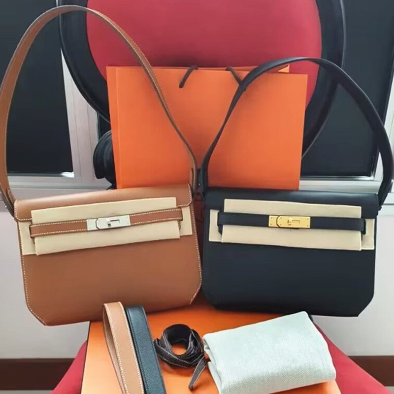 Women's Genuine Leather Retro Kelly High-grade Versatile Shoulder Bags