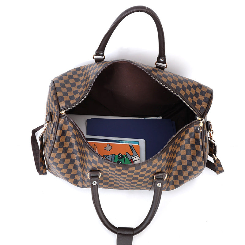 Short Business Trip Fashion Plaid Storage Large Bags