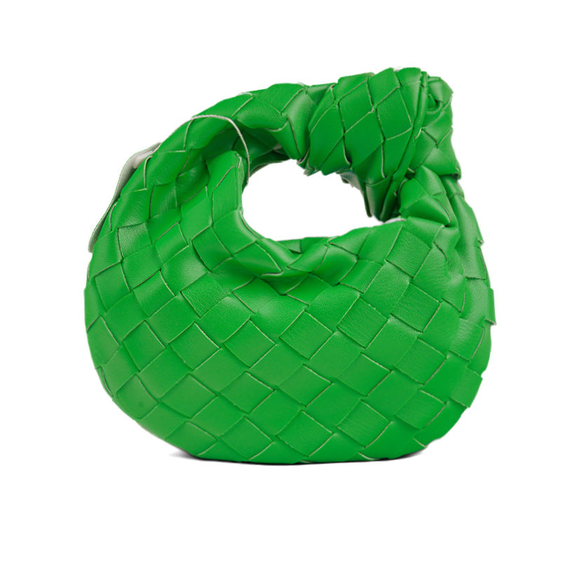 Mini Woven Handmade Croissant Gold Hardware Handbags
