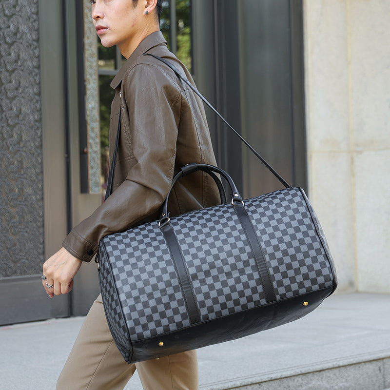 Short Business Trip Fashion Plaid Storage Large Bags