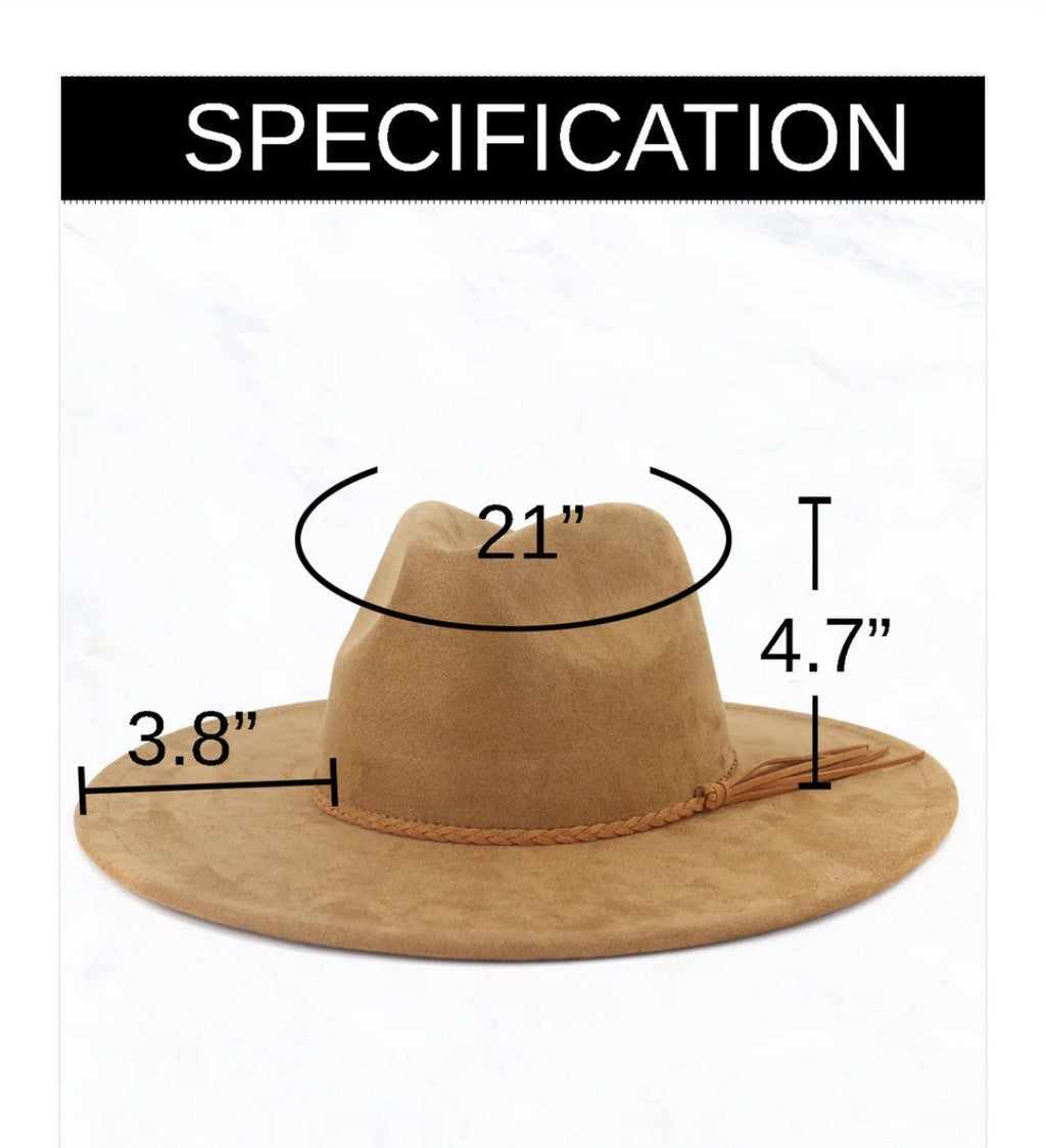 **Wide Genuine Leather Cognac Hat Band Only w/ Turq 954m