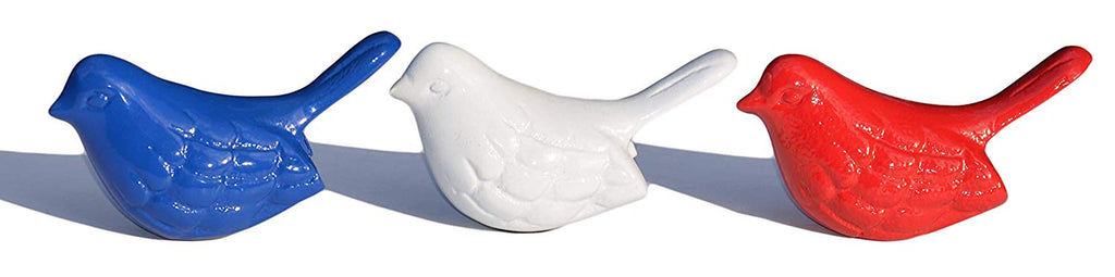 Vibhsa Bird Figurines Symbols of Health & Happiness (Blue, Red & White)