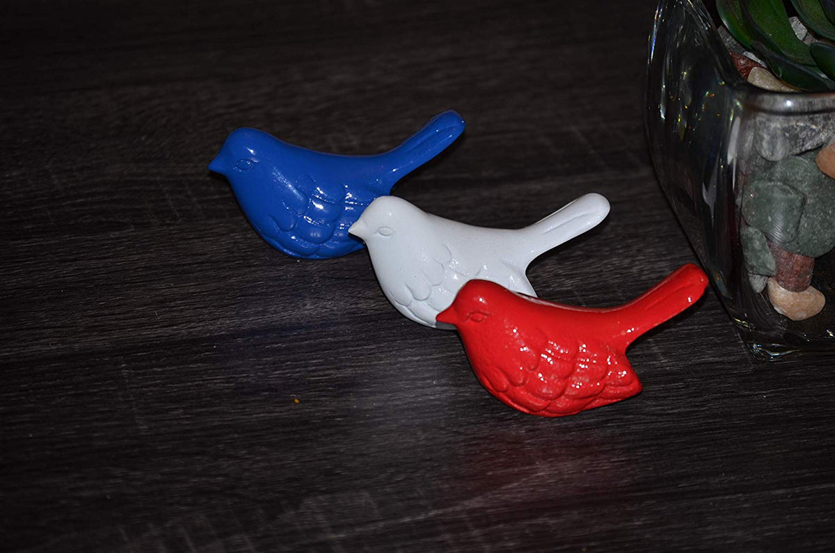 Vibhsa Bird Figurines Symbols of Health & Happiness (Blue, Red & White)