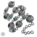 Western round and square concho link belt