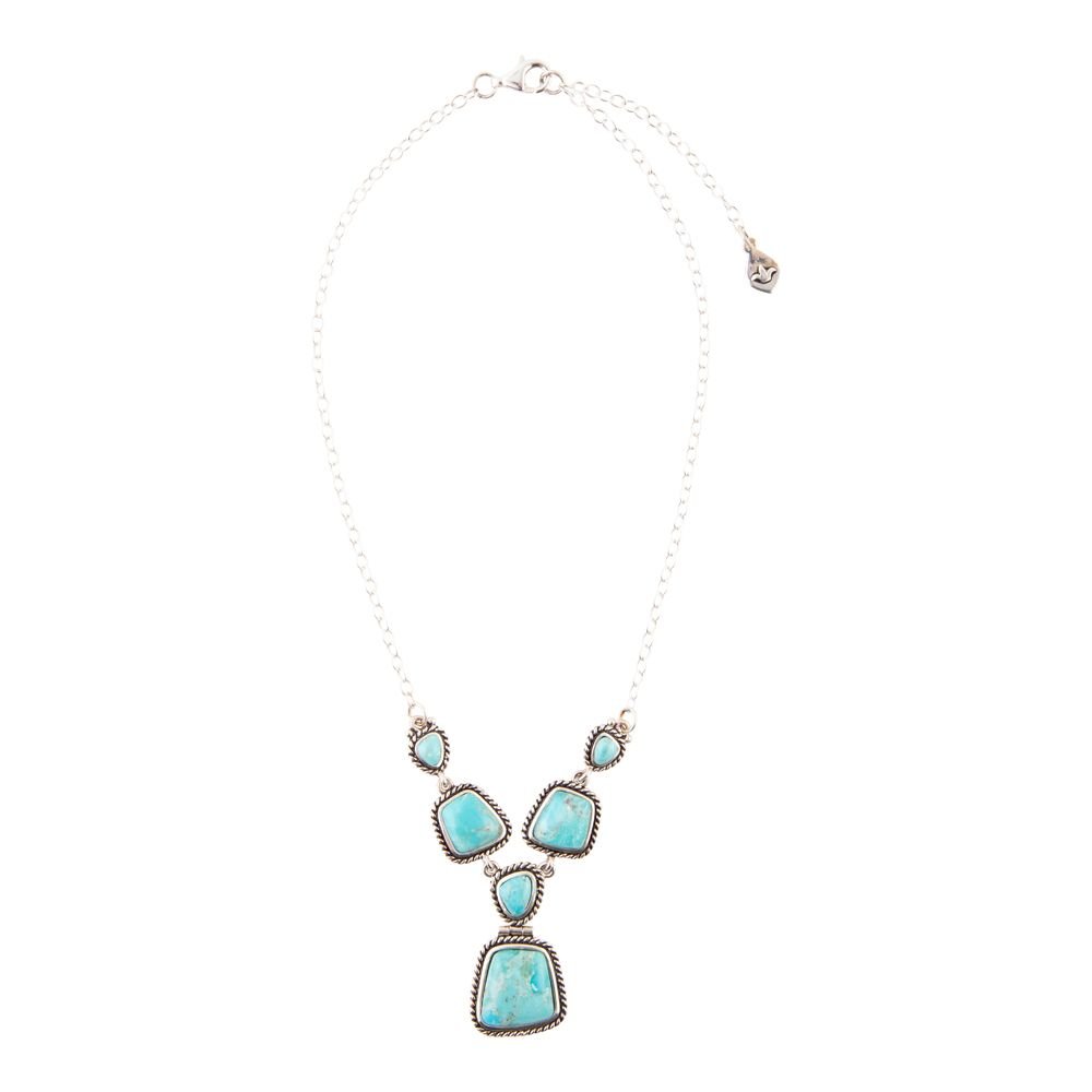 Earth and Sky Blue Turquoise Sterling Silver Necklace