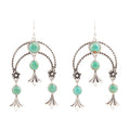 Floral Chandelier Blue Turquoise and Sterling Silver Earrings