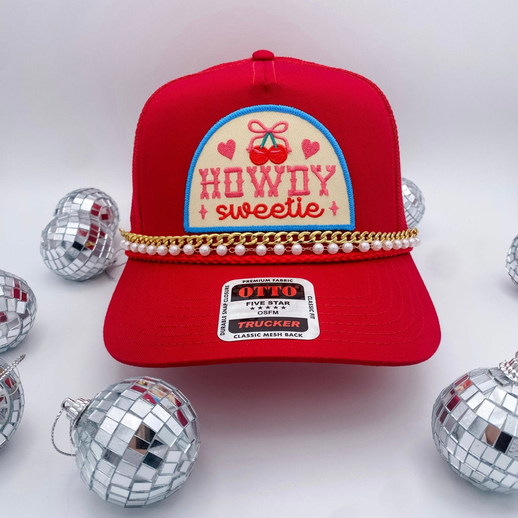 Howdy Sweetie Red Trucker Hat