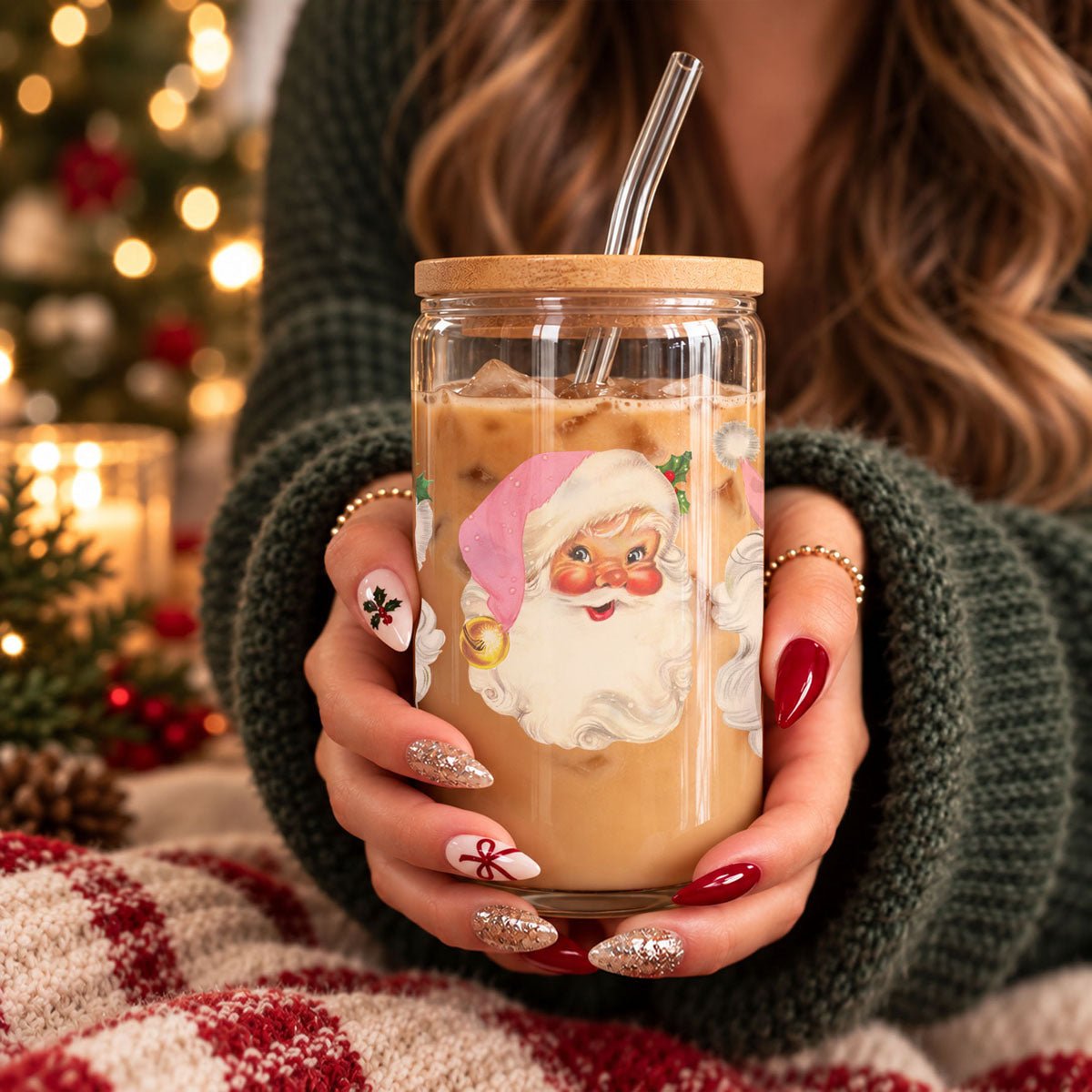 Vintage Pink Santa 17oz